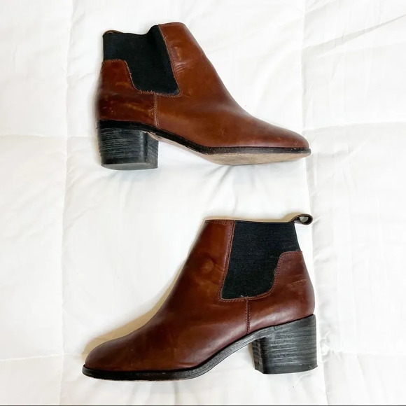Matt Bernson Brown Leather Chelsea Ankle Boots - Picture 1 of 8